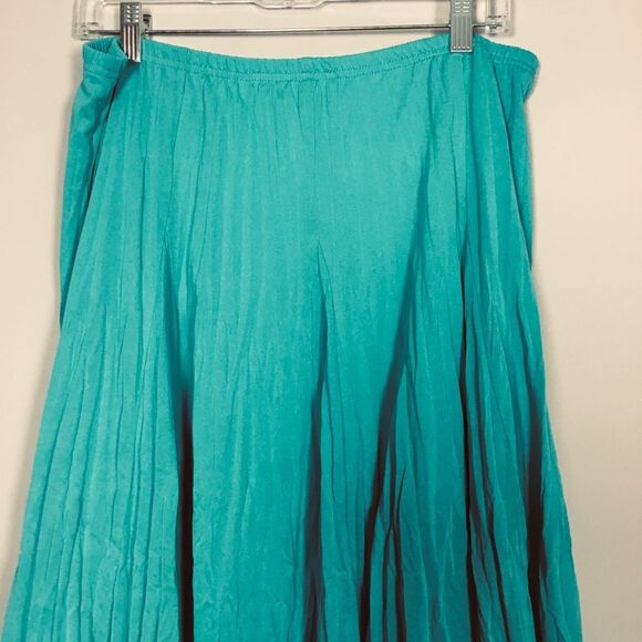 Aqua blue green stretchy crinkle skirt elasticated waist 34” size L mermaidcore - Picture 8 of 9